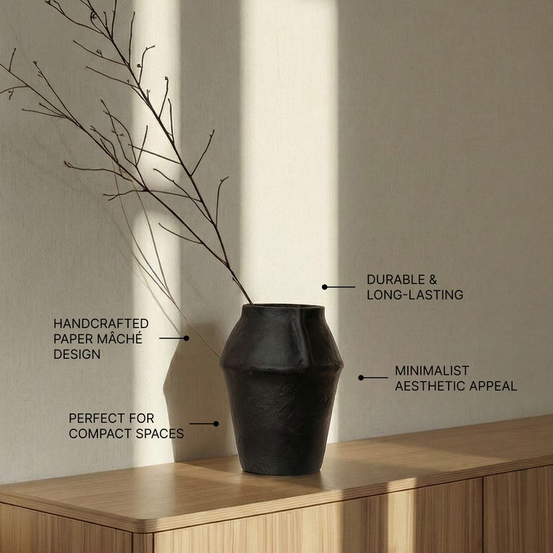 Fig Living Paper Mache Vase - 003 (Black) media 6
