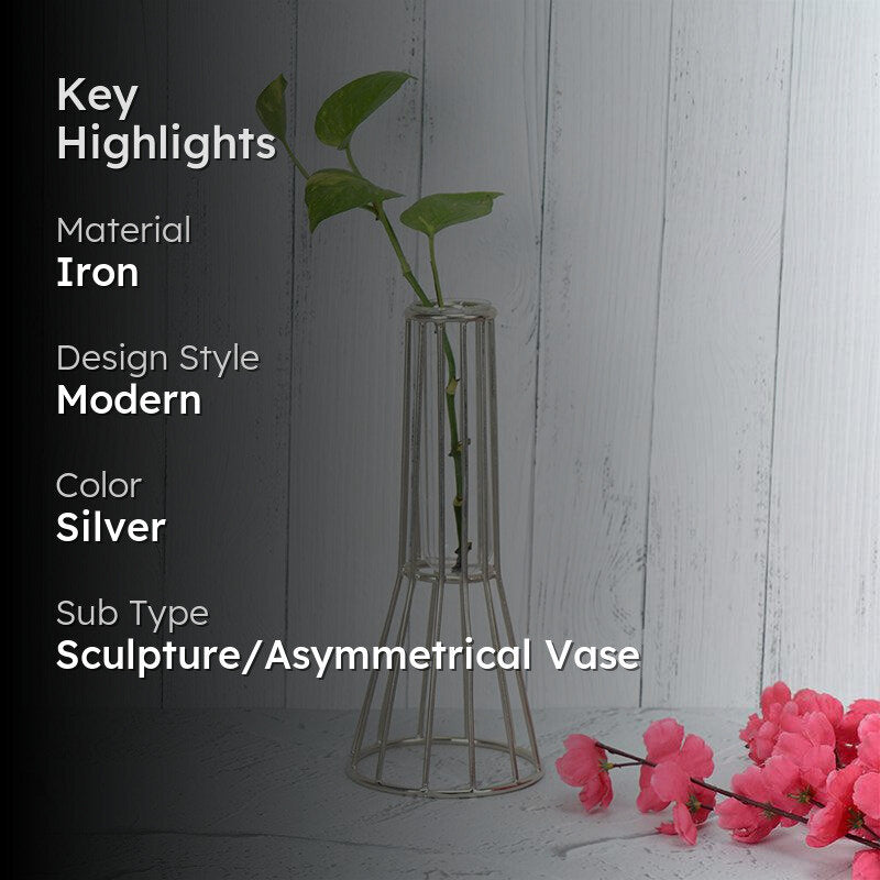 Iara Test Tube Planter - Silver media 2