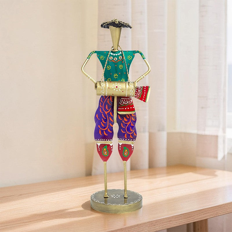 Decorative Man With Dhol Showpiece