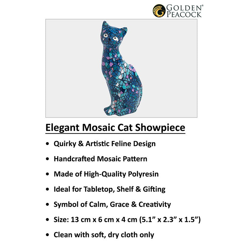 Mosaic Kitten Showpiece - Blue media 8