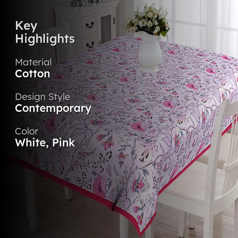 Muhina Rectangular Table Cover (Pink) - Six Seater media 2
