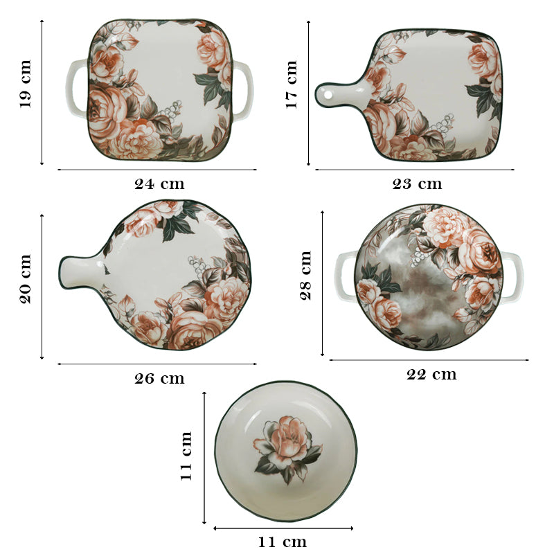 Maduva Porcelain Floral Serving Set - Six Piece Set media 10