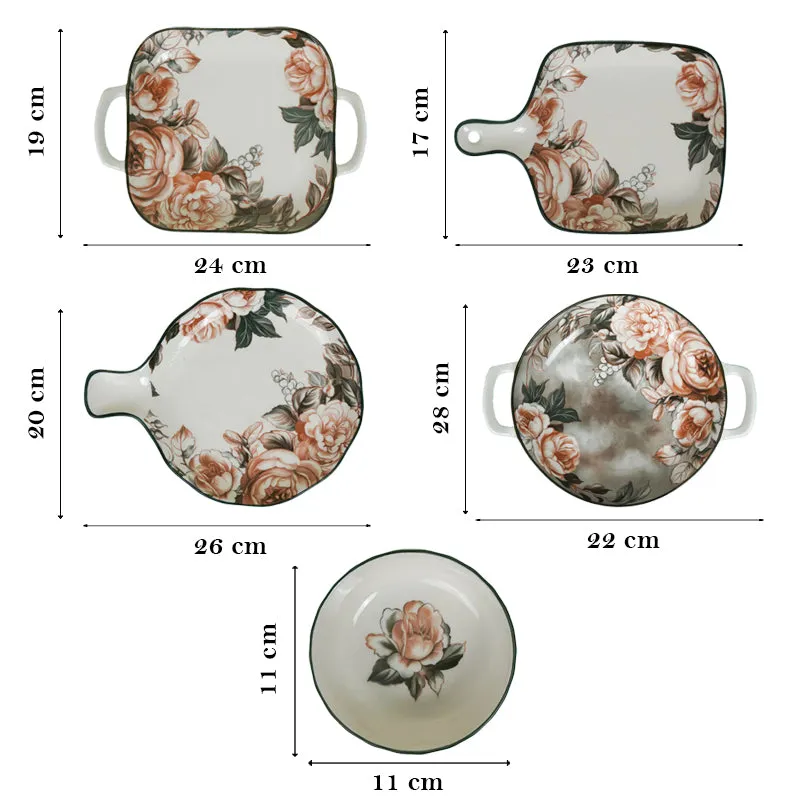 Maduva Porcelain Floral Serving Set - Six Piece Set media 10