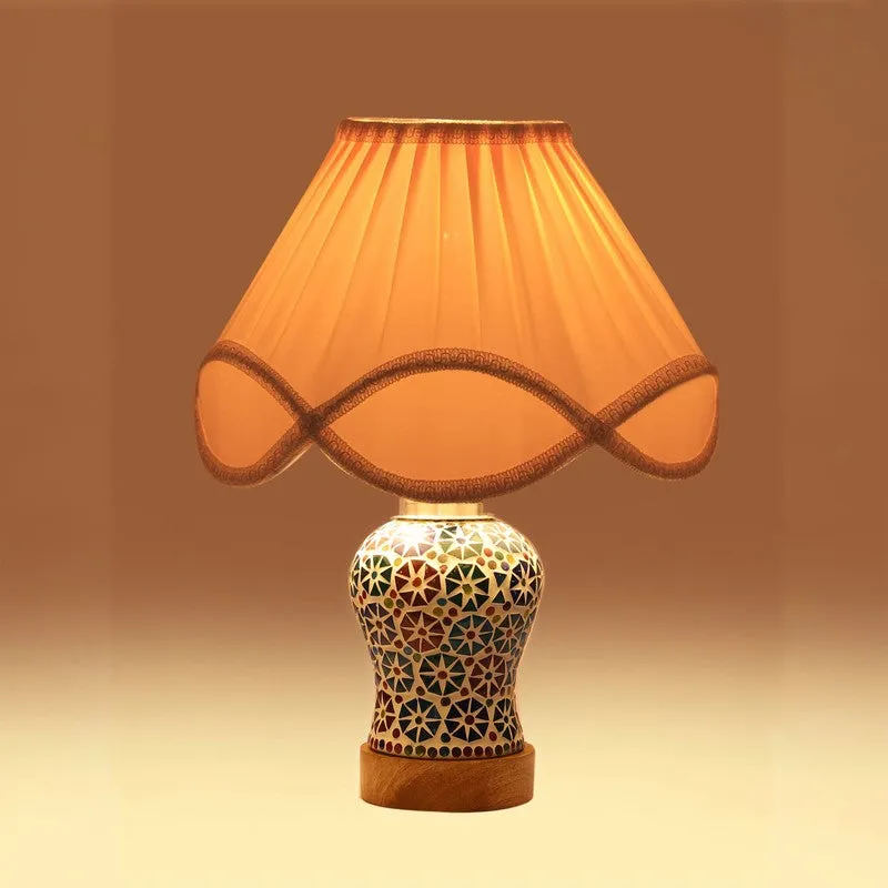 Astrona Arc Pleated Wooden Table Lamp media 7