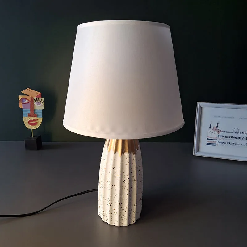 Ebla Ceramic Table Lamp - White,Gold media 3
