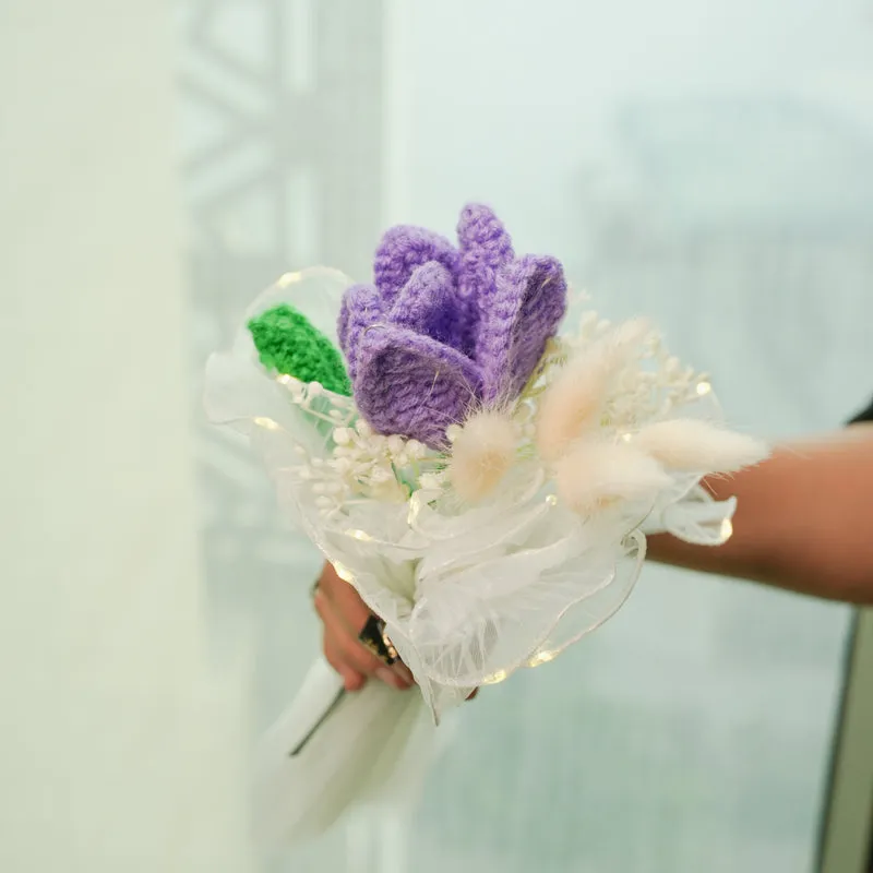 Knot & Petal I Crochet Flower Bouquet - Purple media 3
