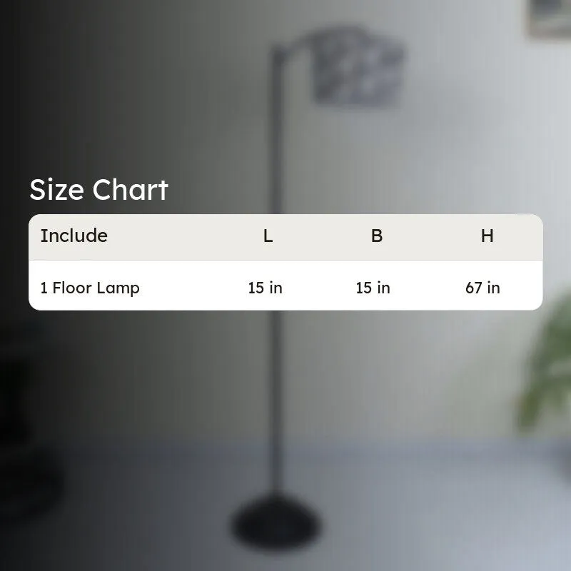 Filigree Printed Arched Iron Floor Lamp media 5