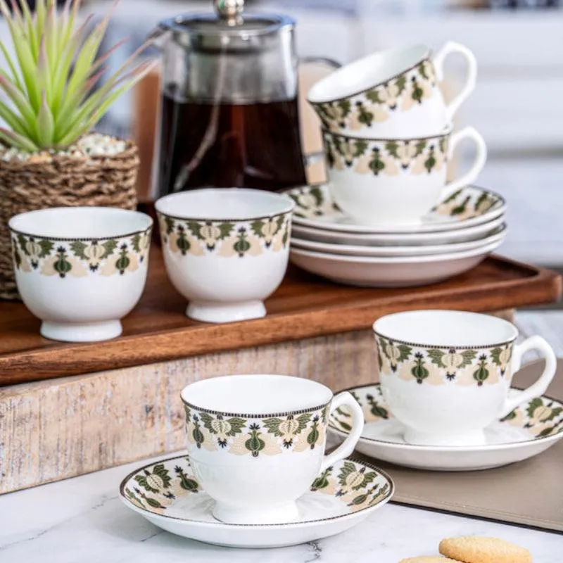 Sonaki Nysa Ethnic Cup & Saucer Set (170 ML) - Twelve Piece Set media 1