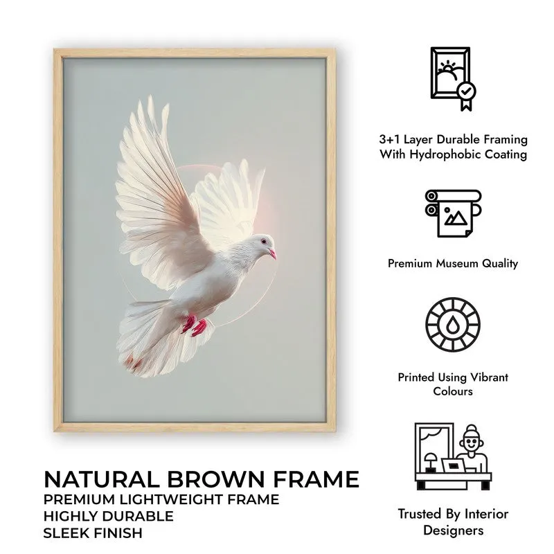 Spirit of Freedom Archival Paper Wall Painting With Brown Frame media 7