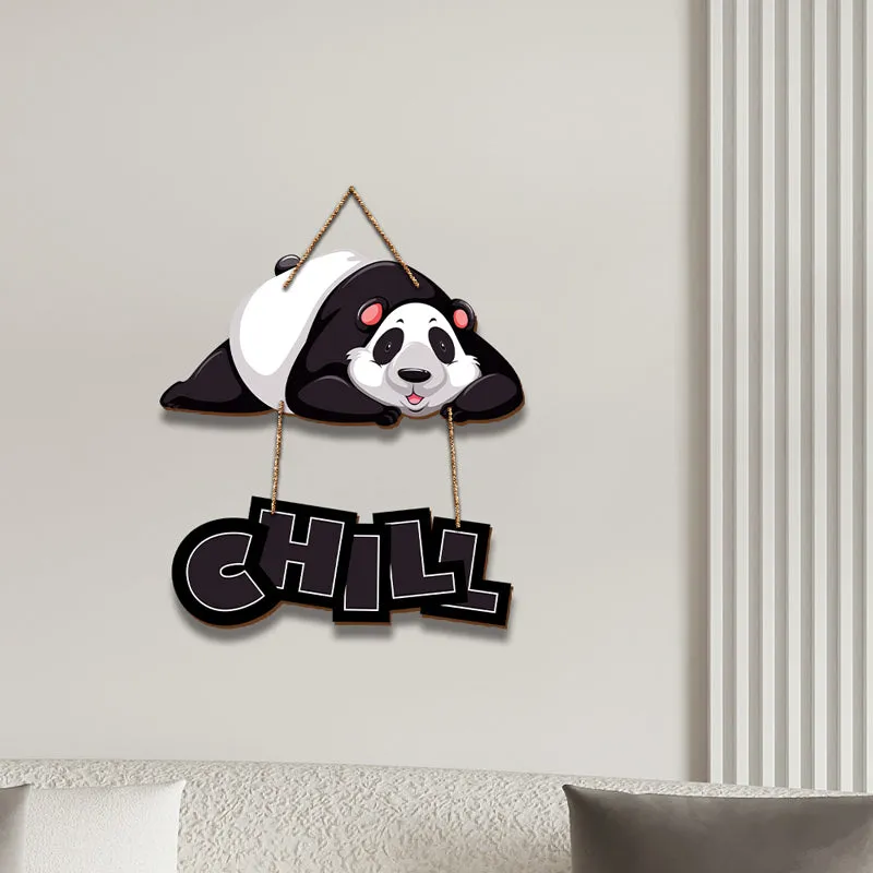 Chill Mode Panda Wood MDF Wall Hanging media 3
