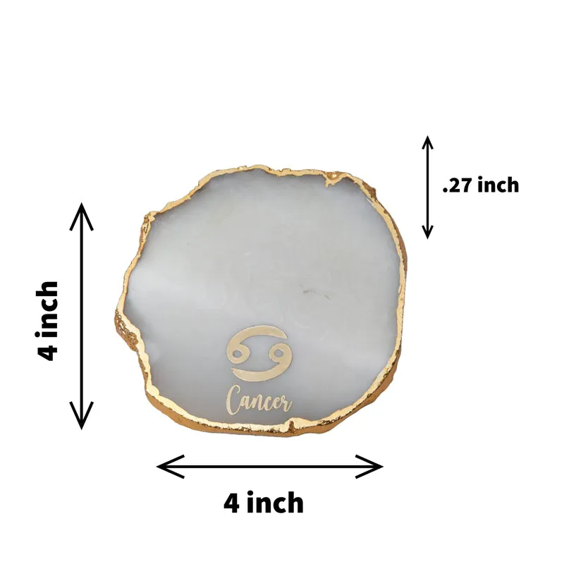Cancer Sign Agate Coaster - Natural media 5