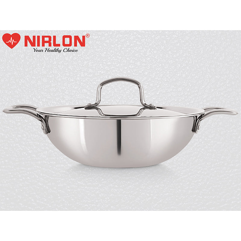Nirlon Kadhai With Lid - 3500 mL/10 Inches media 3