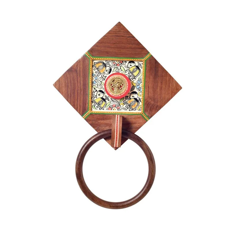 Gitika  Brass & Wood Towel Hanger media 3