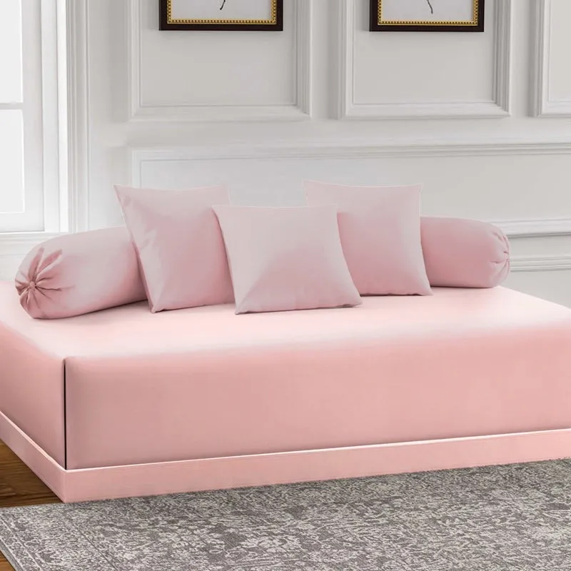 AbstroLoom Diwan Set (Pink) - Six Piece Set media 1