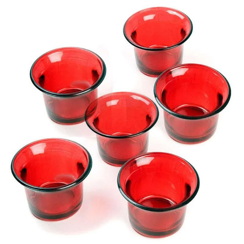 Uthena Tealight Candle Holder (Red) - Set Of Six media 3