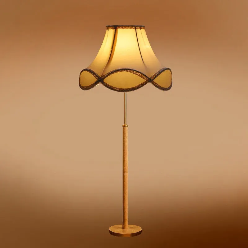 Stone Base Wooden Floor Lamp - White media 7