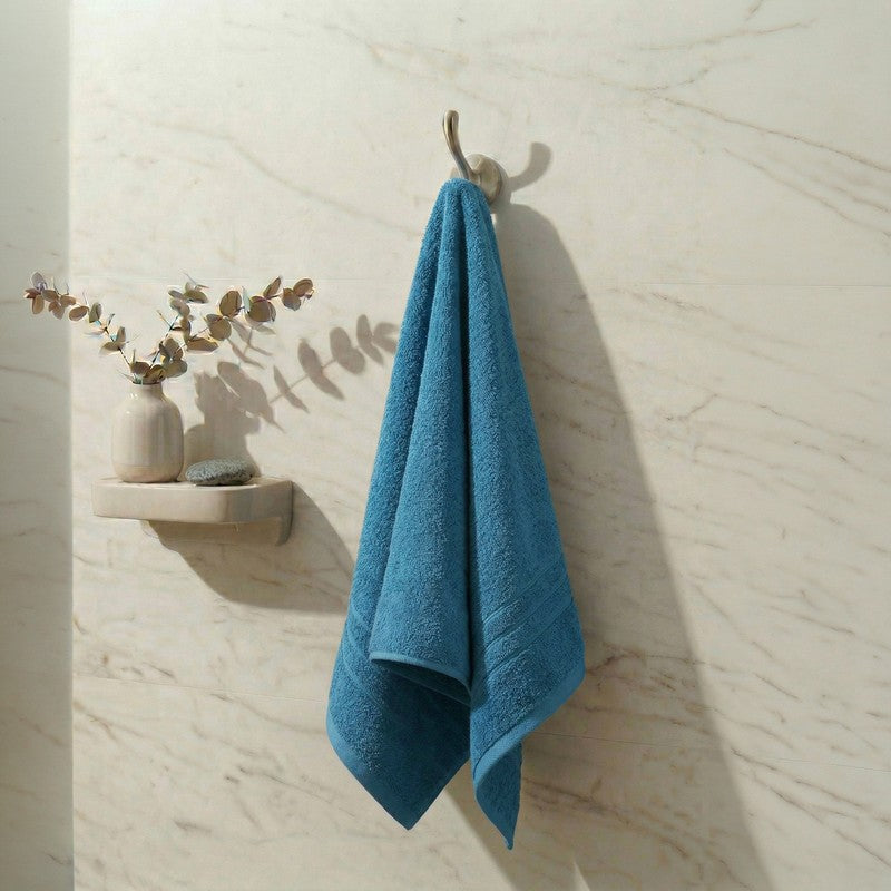 Monte Carlo Dry Muse Pure Cotton Bath Towel - Blue - 60 x 120 cms