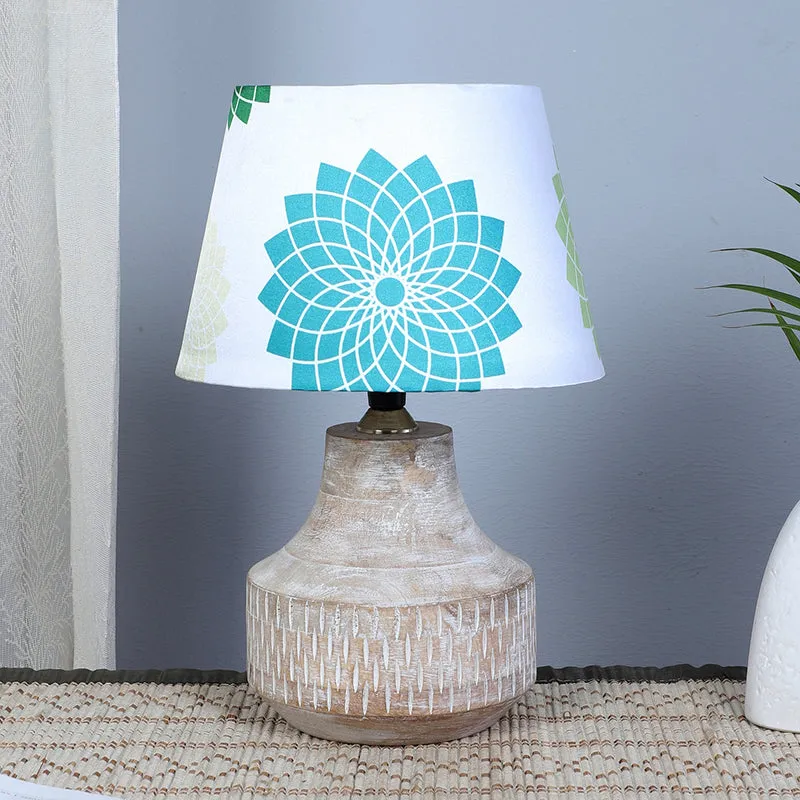 Akari Ming Printed Mango Wood Table Lamp - Multicolor media 2
