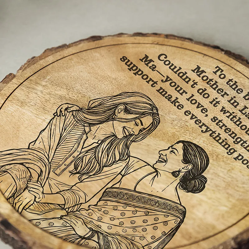 To The Best Mom-In-Law Wood Showpiece - Round media 4