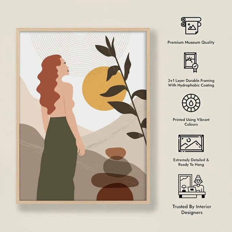 Unbreakable Bloom Lady Archival Canvas Wall Art - Natural Brown Frame media 8