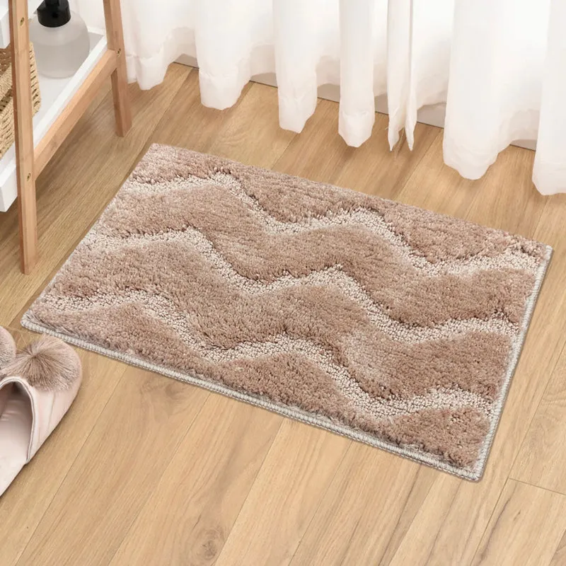 Scotch Waves Microfiber Bath Mat - Beige media 1