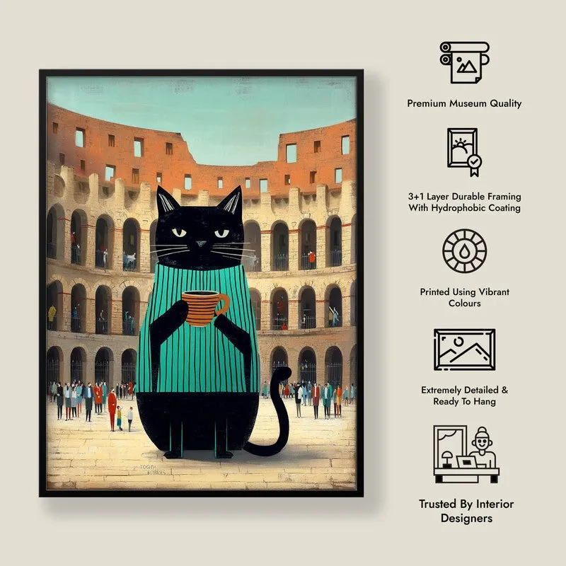 Nomadic Cat Wall Painting With Frame media 10