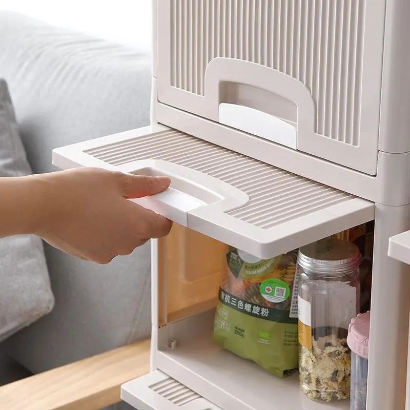 Close-up of the organizer shelf tray being pulled forward