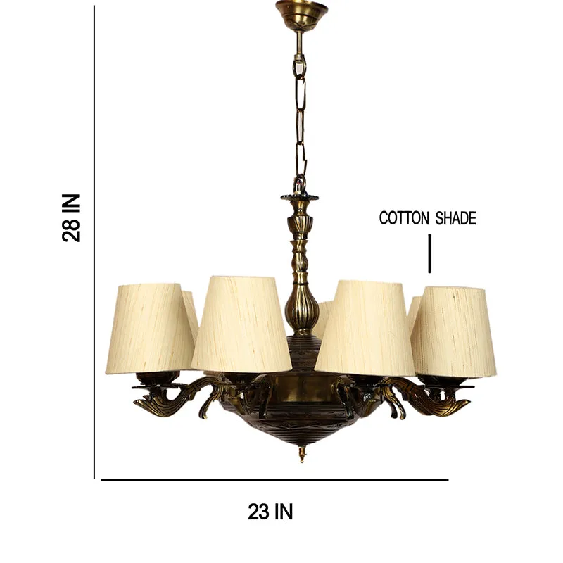 Vilona Conical Golden Antique Ceiling Lamp - Off White media 4