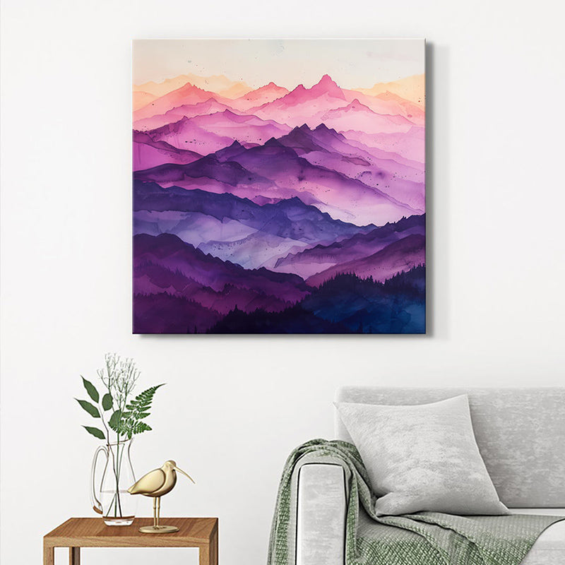 Purple Alps Wall Painting