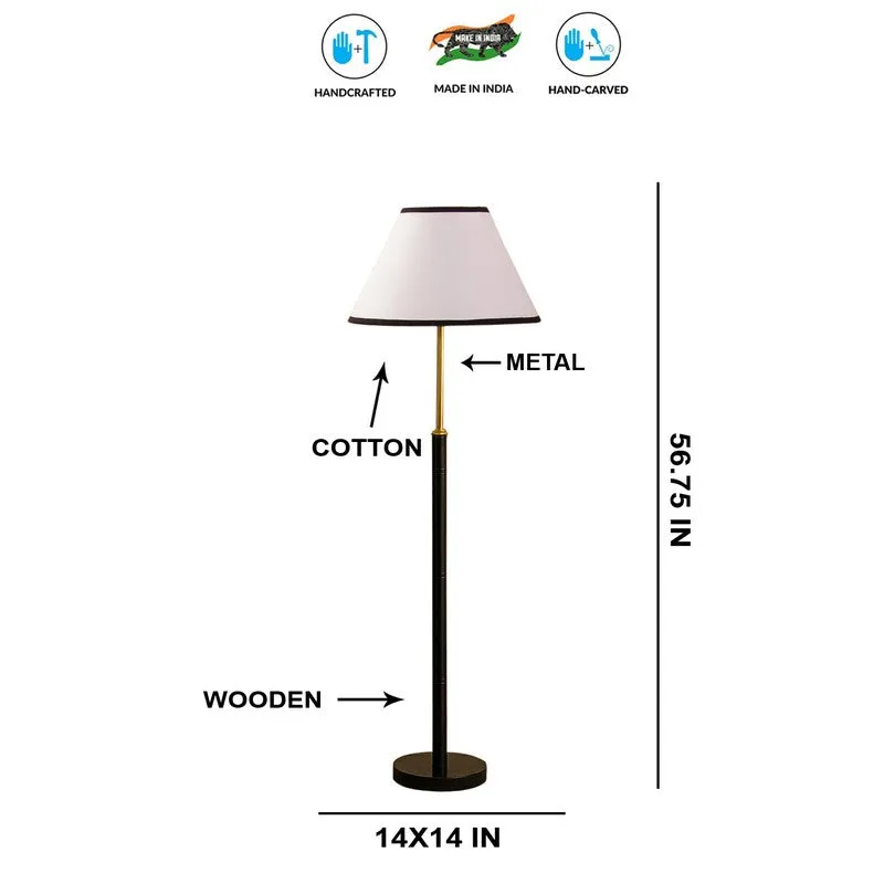 Halo Beam Wooden Floor Lamp - White & Black media 8