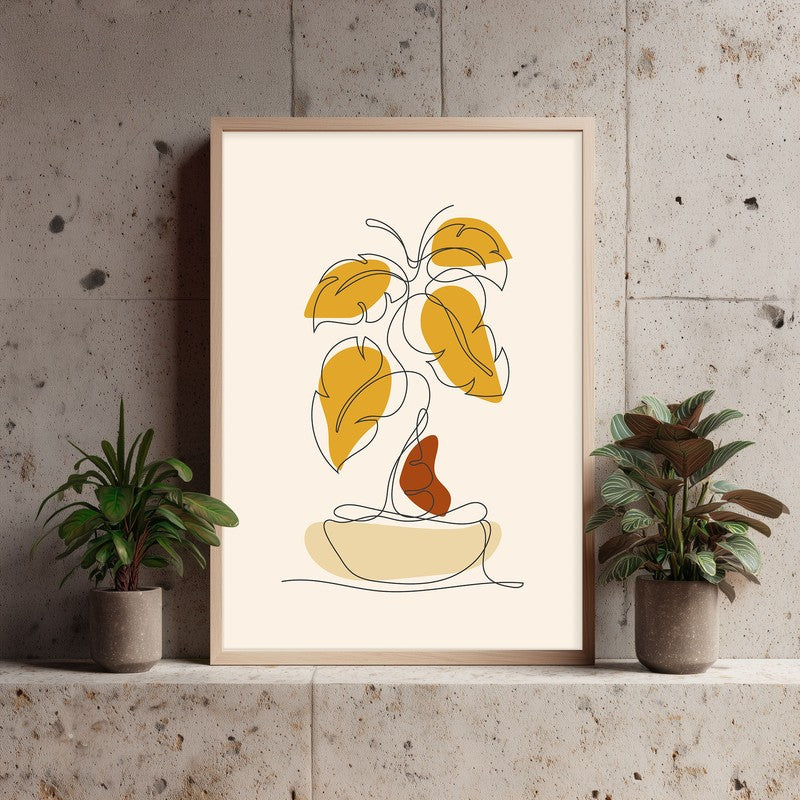 Boho Sunlight Serenade Archival Canvas Wall Art - Natural Brown Frame media 4