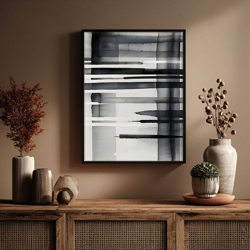 Ink Currents Framed Canvas Wall Painting media 3