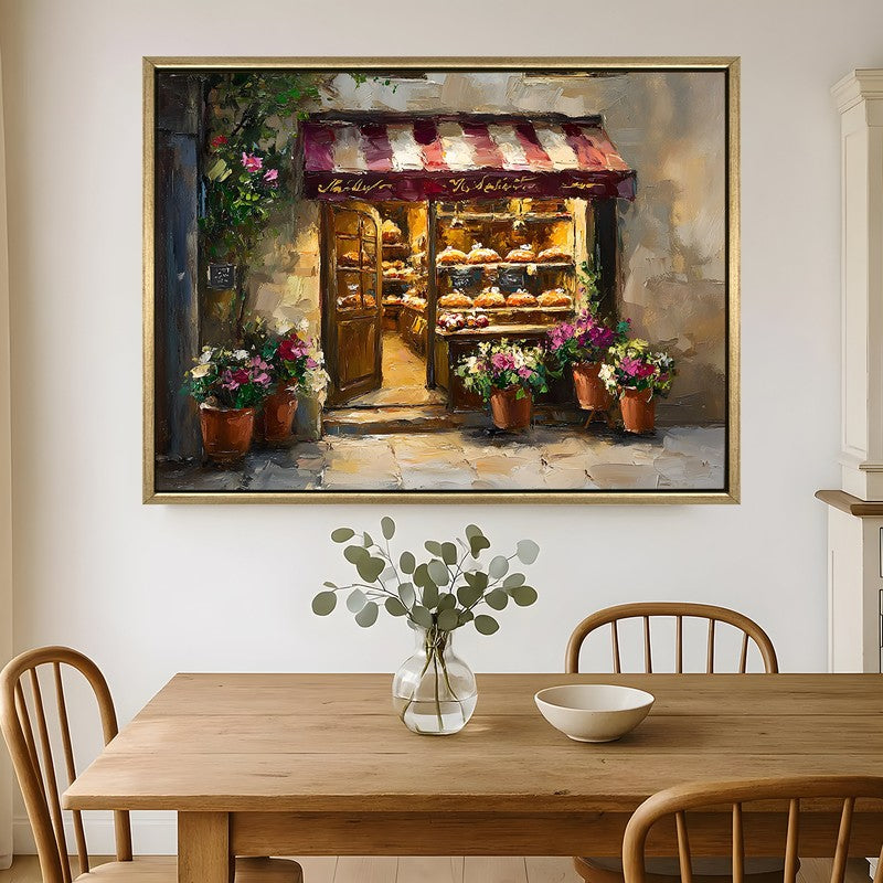 Flower Shopfront Canvas Wall Painting With Frame