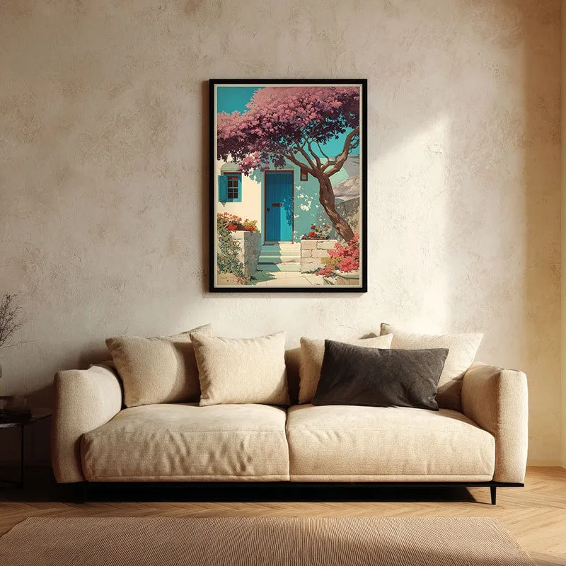 Pastel Sky Canvas Wall Painting - Black Frame media 1