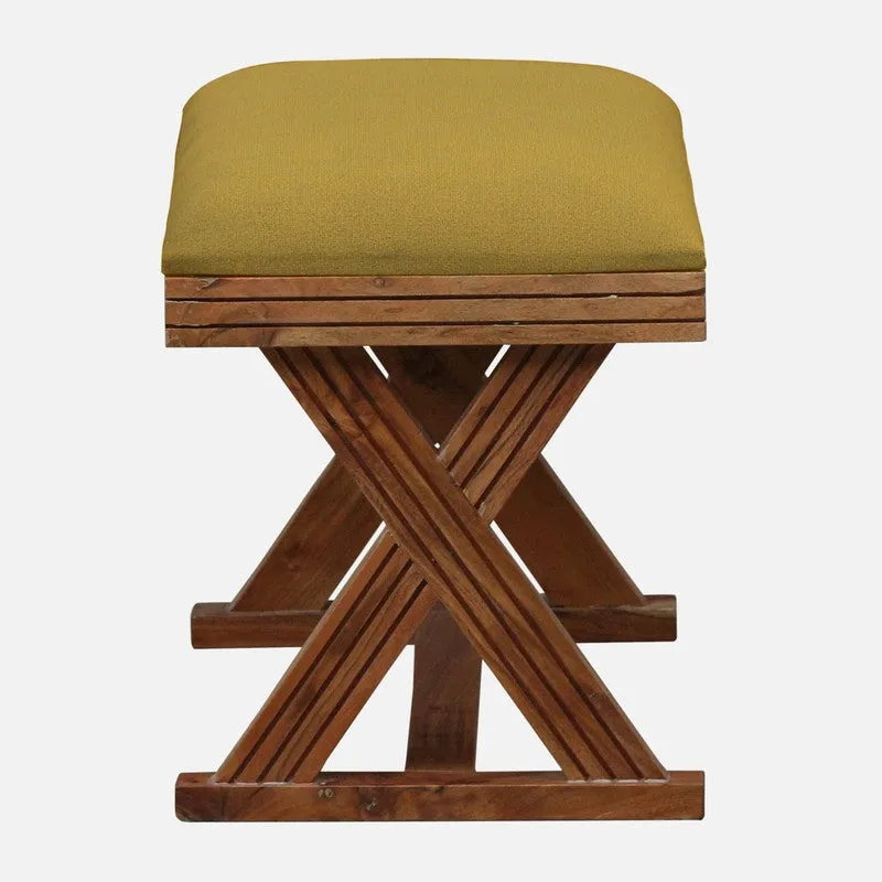 FlexiSeat Sheesham Wood Ottomans & Pouffe - Yellow media 5