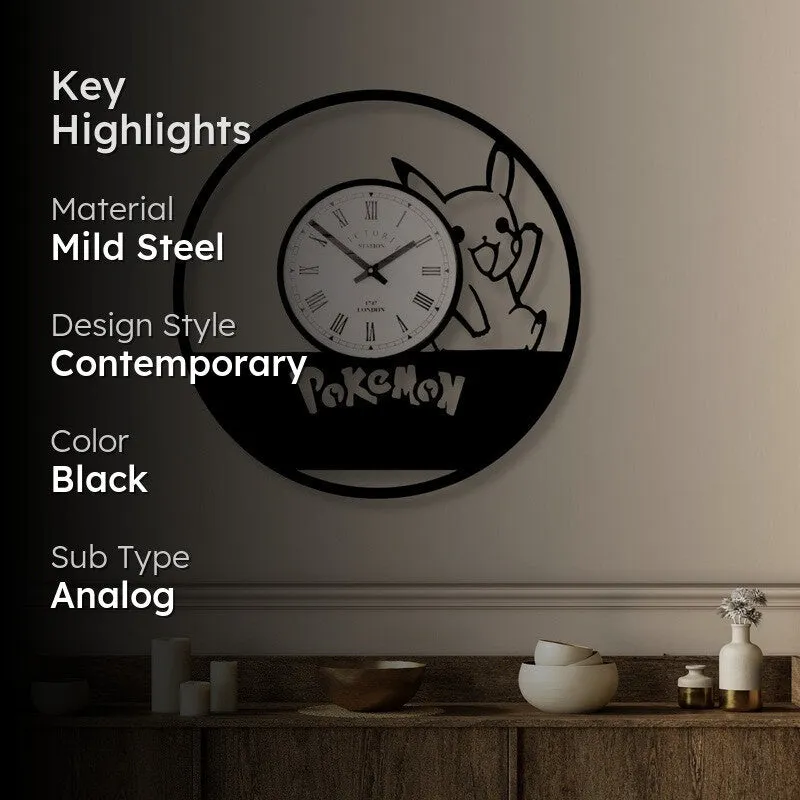 Pokemon Steel Analog Wall Clock - Black media 2