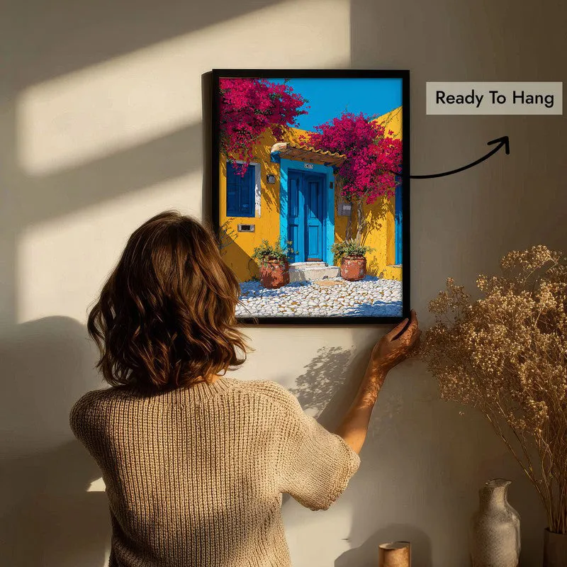 Terra Bloom Canvas Wall Painting - Black Frame media 8