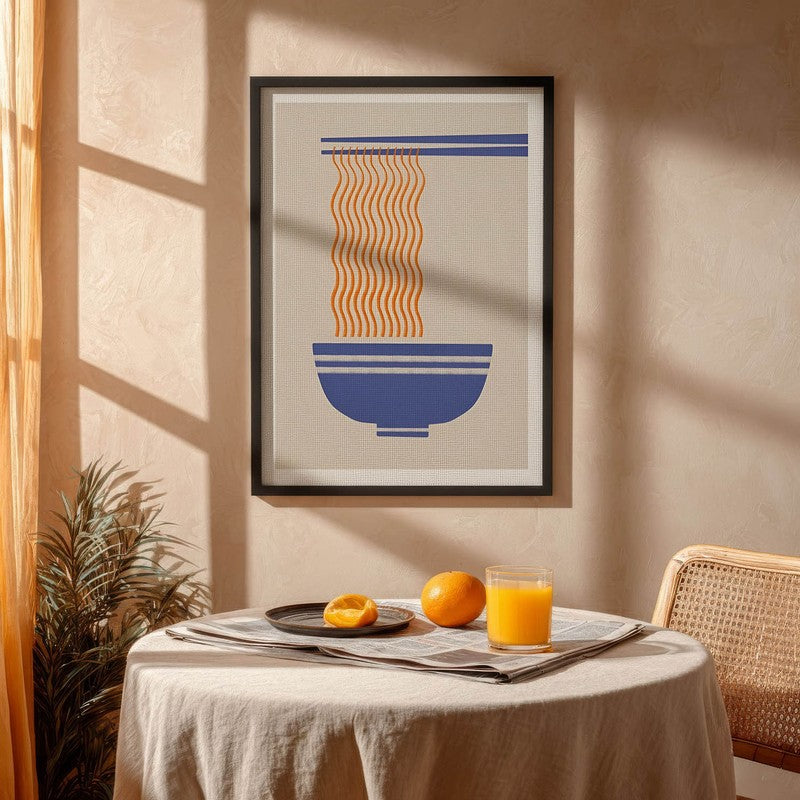 Fiery Blue Archival Canvas Wall Art - Black media 4