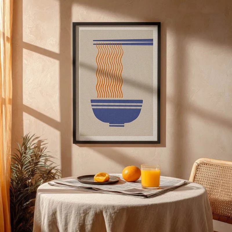 Fiery Blue Archival Canvas Wall Art - Black media 4
