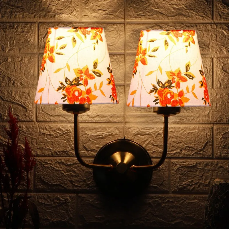 Floranira Fleur Duo Cone Metal Wall Lamp - White,Orange media 4