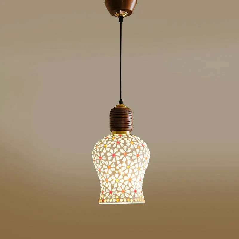 Mosaic Noor Pendant Wooden Ceiling Lamp media 6