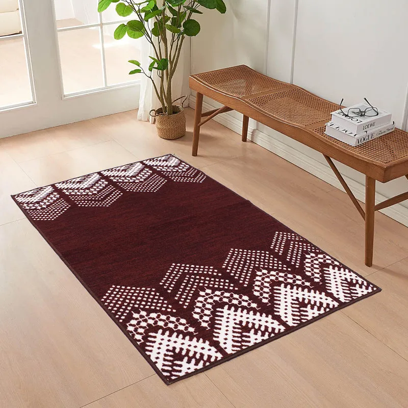 Deep Chevrons Anti-Skid Carpet - Maroon media 3