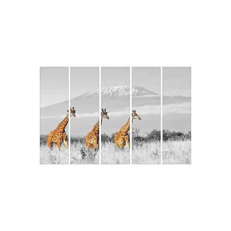 Wild Giraffe Wall Art - Five Piece Set media 4