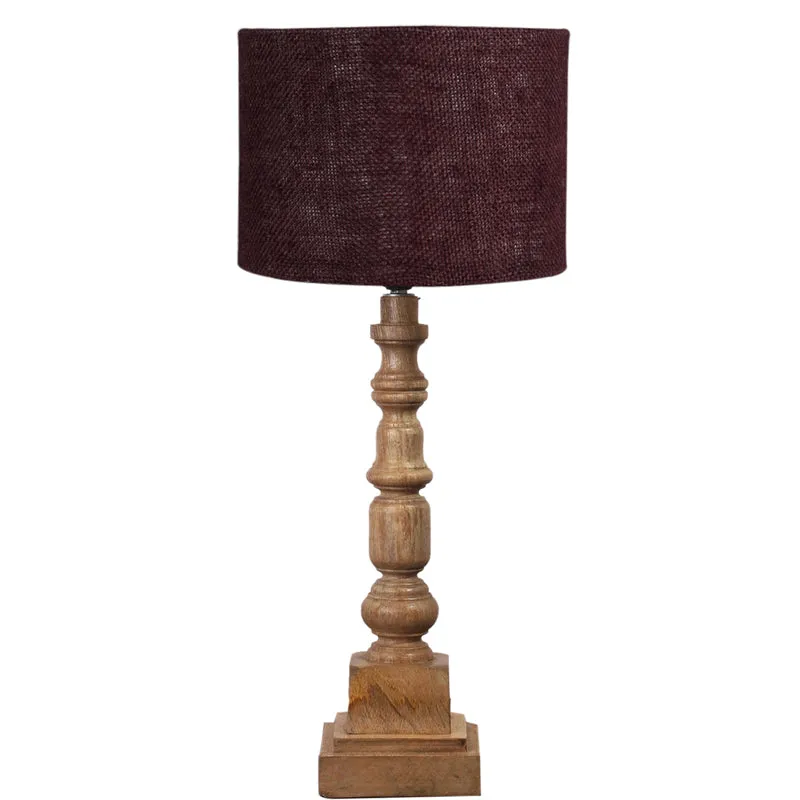 Sienna Arbor Wooden & Jute Table Lamp - Brown media 6