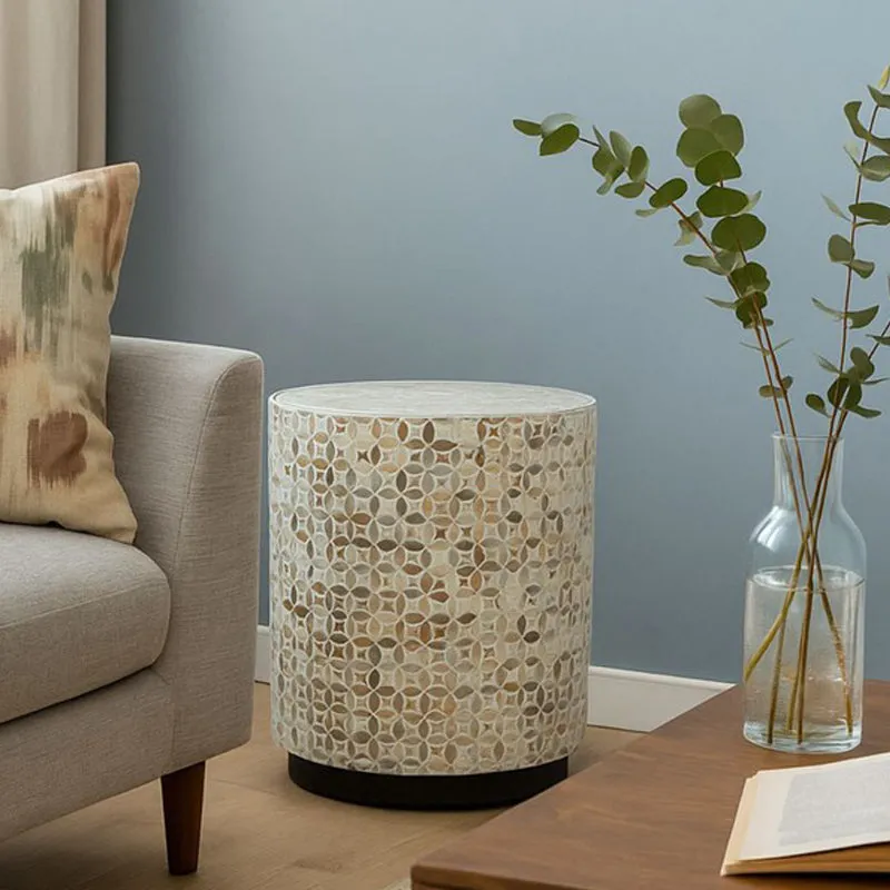 Walnix Mother of Pearl Side Table - Off White media 1