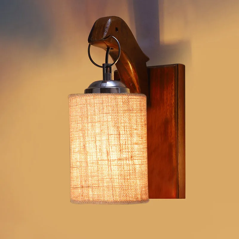 Estrella Jute & Wooden Wall Lamp - Beige media 5
