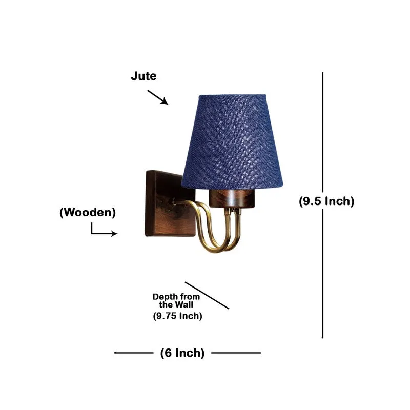 Gilded Arch Decorative Jute Wall Lamp - Blue media 7