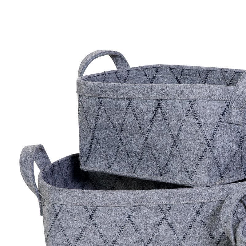 Rhombus Felt Storage Basket - Set Of Three media 4