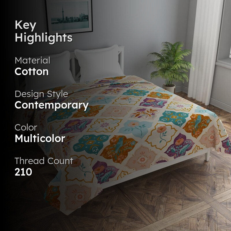 Vibrant Royale Cotton Duvet Cover - 210 TC media 2