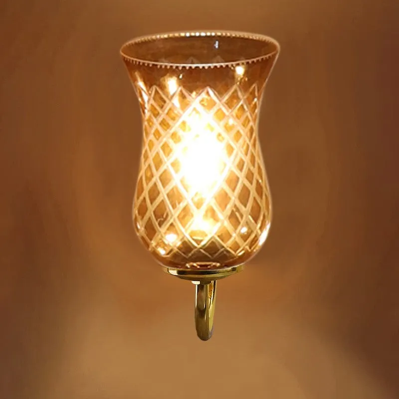 Honey Glow Gold Tulip Glass Wall Lamp media 6